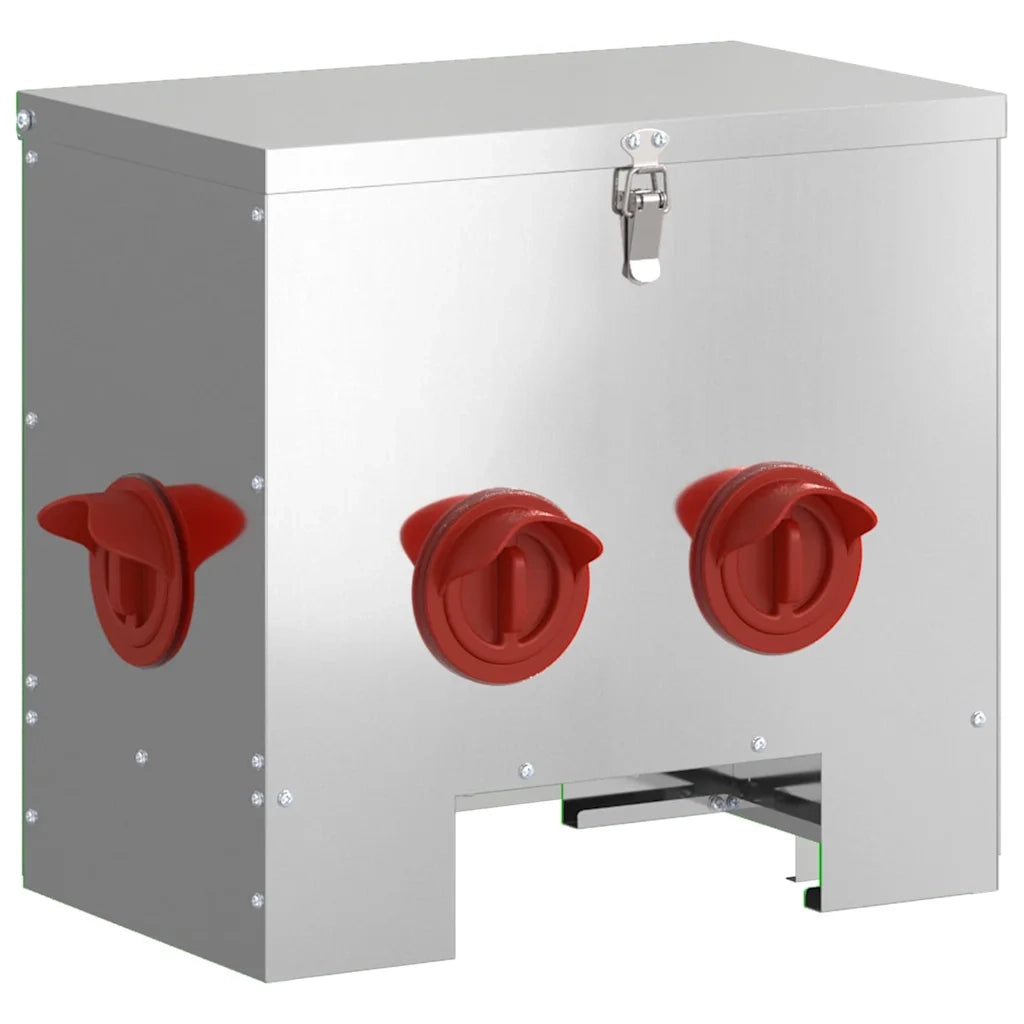 Feeder per pollo 2 pcs Argento 40,5 x 25 x 38 cm 879986