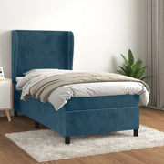 Giroletto a Molle con Materasso-Struttura Letto Blu Scuro 80x200 cm in Velluto 714937