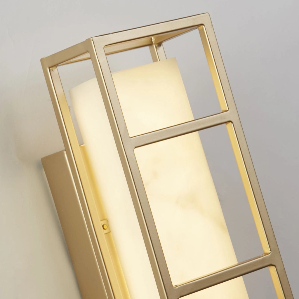 Applique LED Mirage, oro opaco e resina marmorizzata