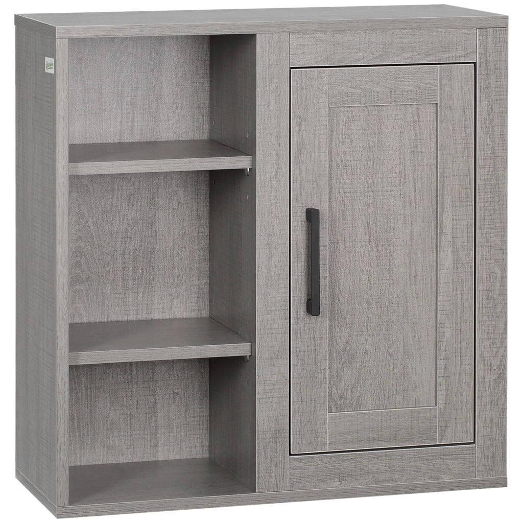 Mobile da bagno sospeso a parete ¨C Xylo ¨C Grigio con anta e ripiani 48x20x50 cm