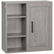 Mobile da bagno sospeso a parete ¨C Xylo ¨C Grigio con anta e ripiani 48x20x50 cm