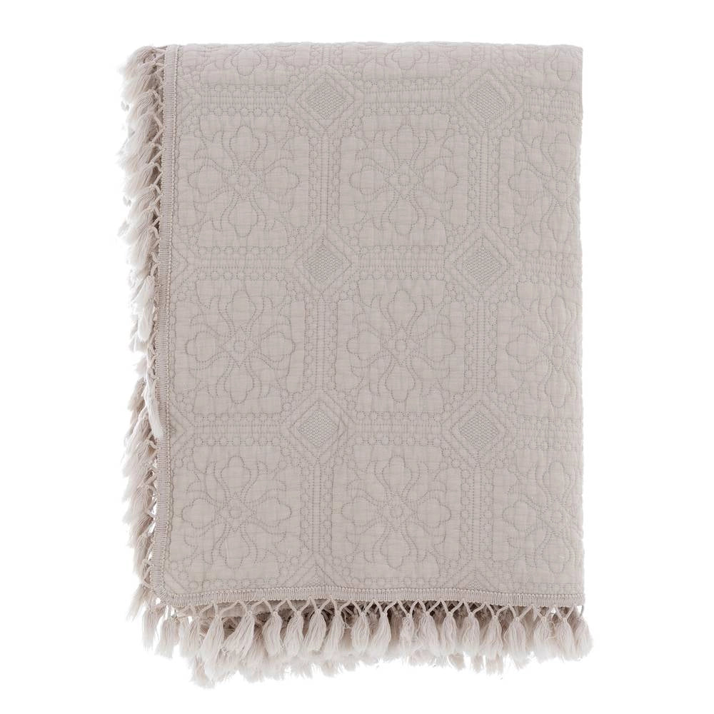 Trapunta Matrimoniale Shabby Chic Nappe Collection Blanc Mariclò