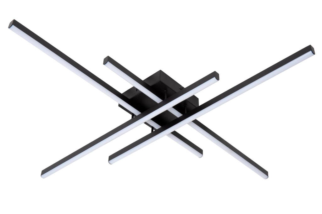 Lampada da soffitto LED nera 4 luci NOVAK Lucide