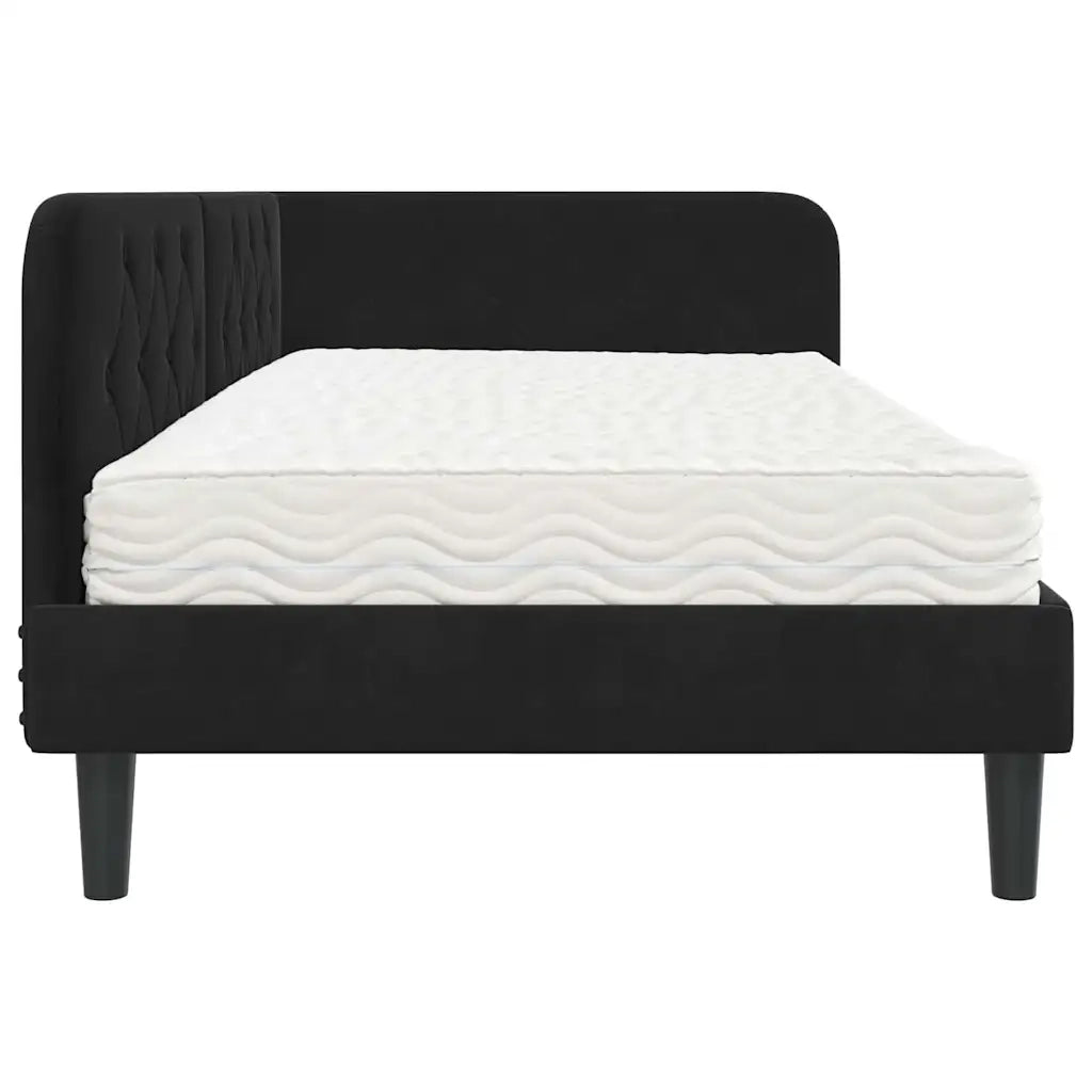 Cornice del letto ad angolo Nero 90 x 200 cm Velluto 3394159