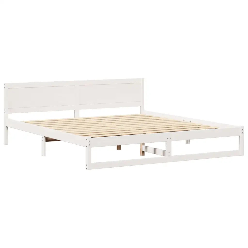 Struttura del letto Bianco 200 x 200 cm Pino massello