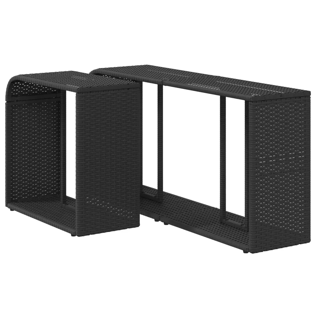 Scaffali portaoggetti 2 pz neri in polyrattan 365981
