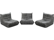 Set di 3 poltrone componibili in tessuto testurizzato "Velasca" - Grigio