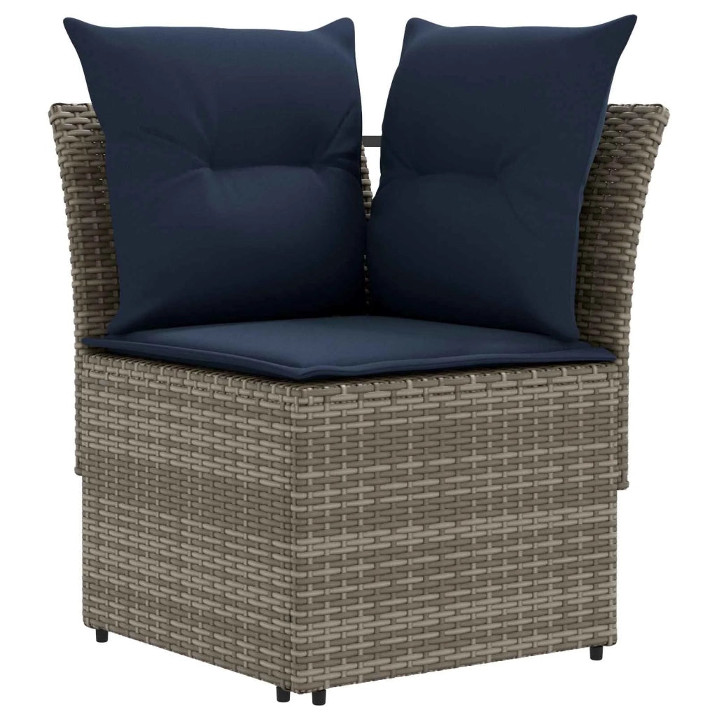 Set di Mobili con cuscino 8 pcs Grigio e Blu Navy Rattan in PE 3422200