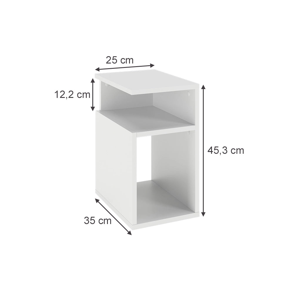 Vicco Comodino camera da letto Bianco 25 x 65.3 cm
