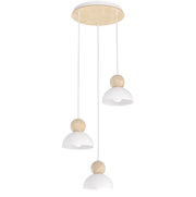Plafoniera KAKI japandi in feltro bianco-beige