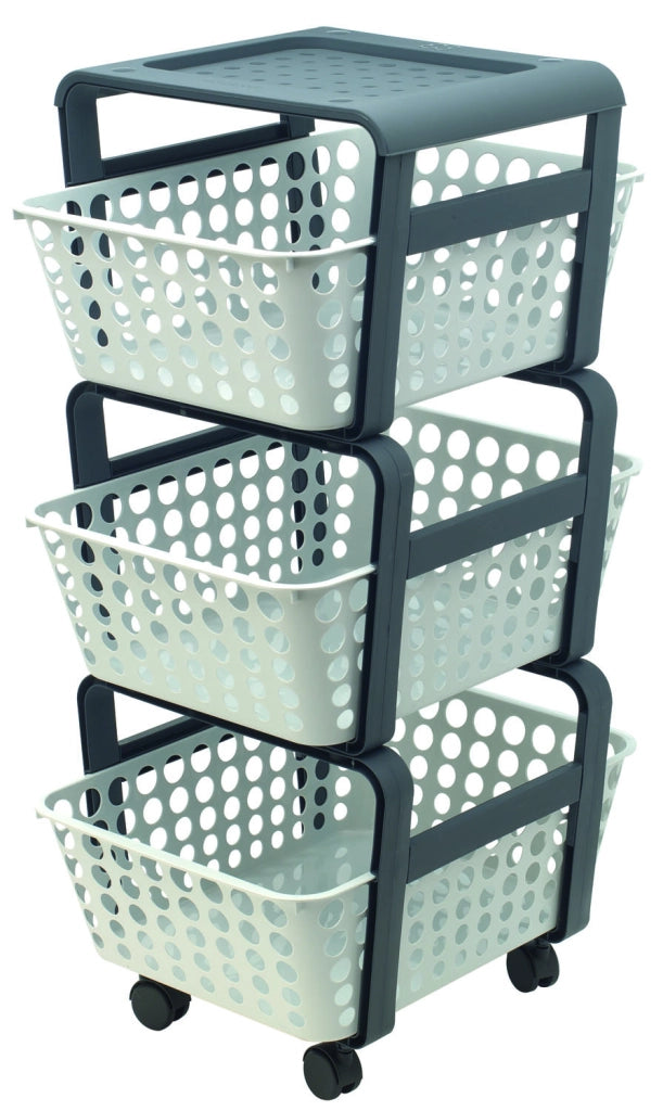 CARRELLO DA CUCINA PORTATUTTO MODULA 3 VASCHETTE 29x41xH75 cm -CMOD