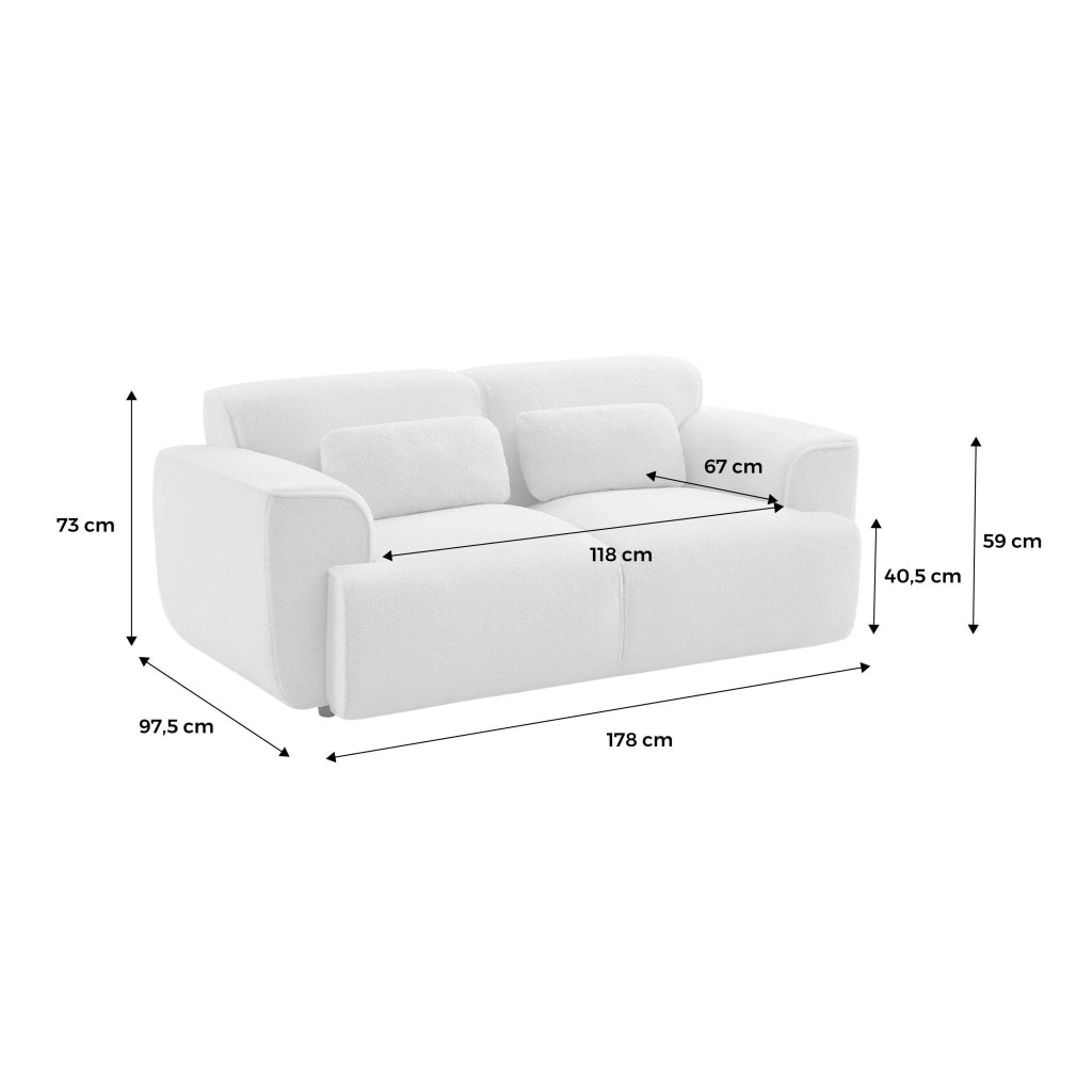 Divano in velluto a coste fini, 2 posti, beige grigio