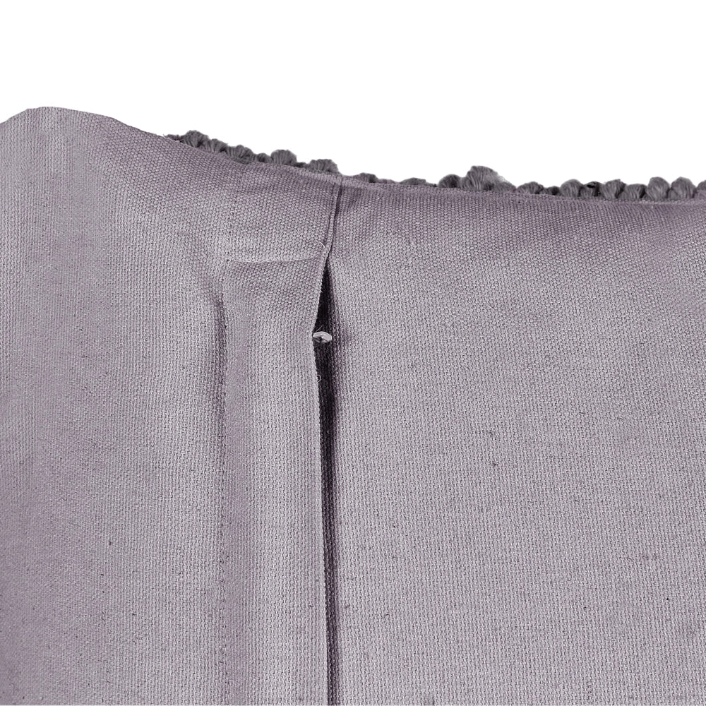 Set di 2 cuscini in cotone macramè con intrecciato con frange grigie 45 x 45 cm stile boho elegante