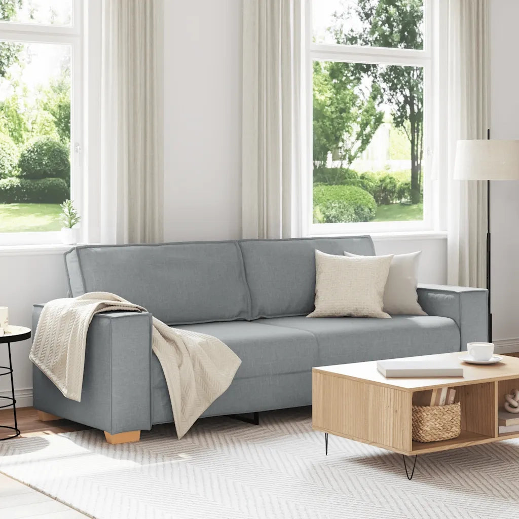 Divano a 3 posti Grigio Chiaro 220x78x84 cm Tessuto 4104990