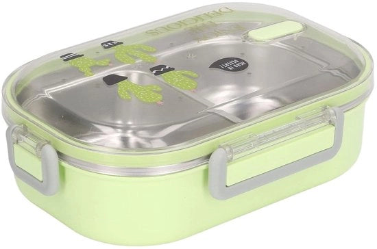 Lunchbox termica - Acciaio inossidabile - Cactus verde - Per bambini della scuola