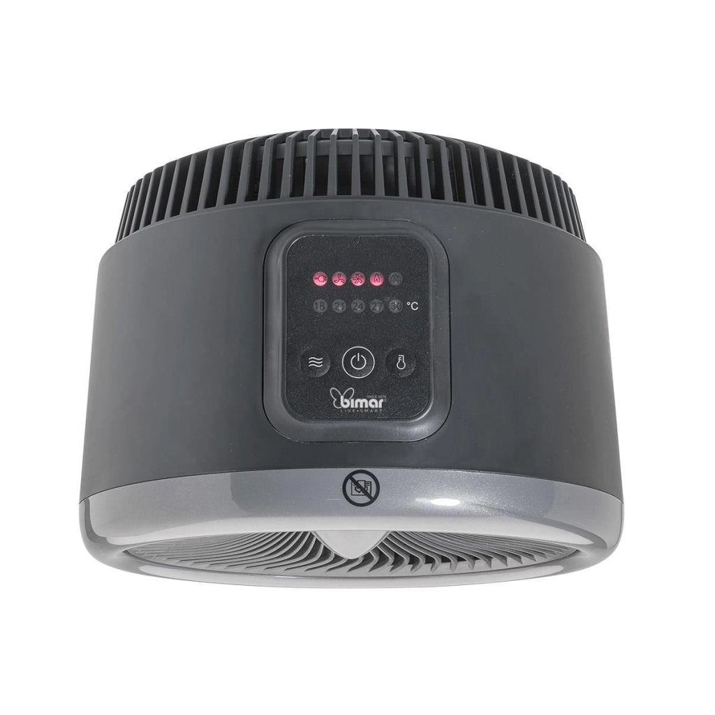 Bimar HF205 Termoventilatore 2 in 1 Stufetta Elettrica 2000W Termostato Regolabile 18-30°C Portatile colore Grigio