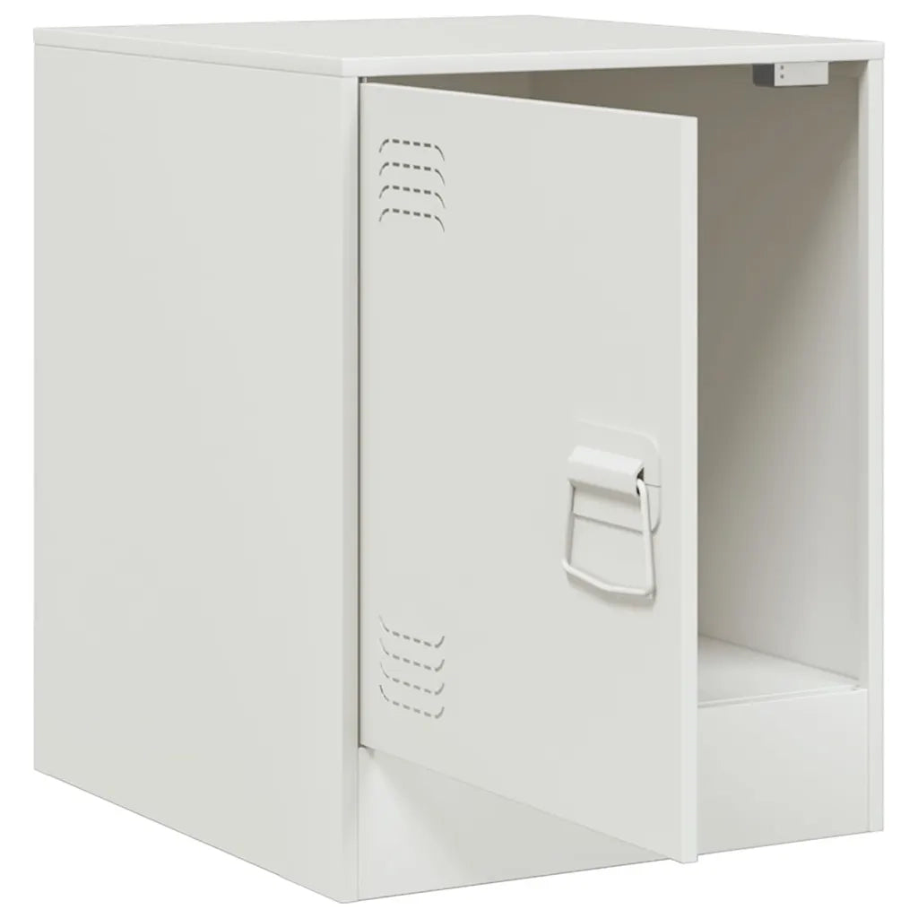 Comodino Bianco 34,5x39x44 cm in Acciaio 841617