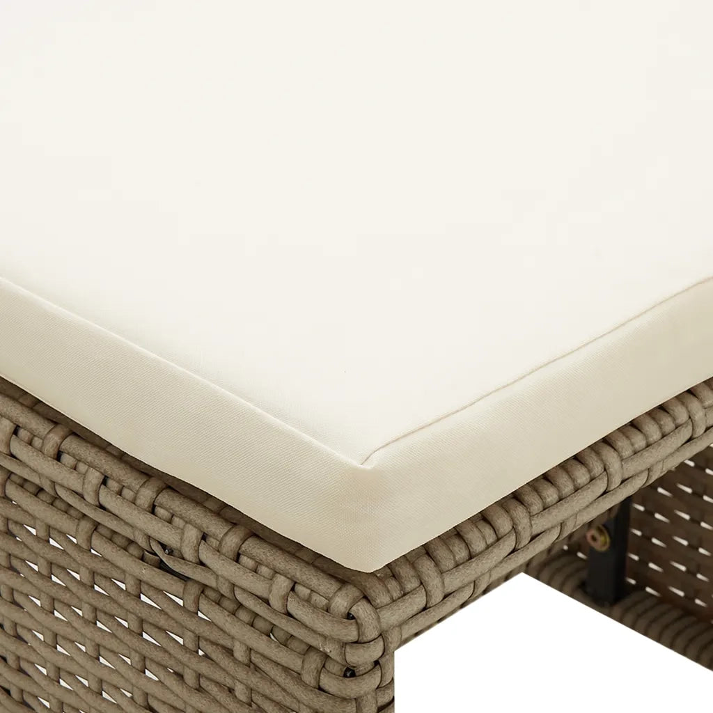 Sgabelli da Giardino 2 pz con Cuscini in Polyrattan Beige 46418