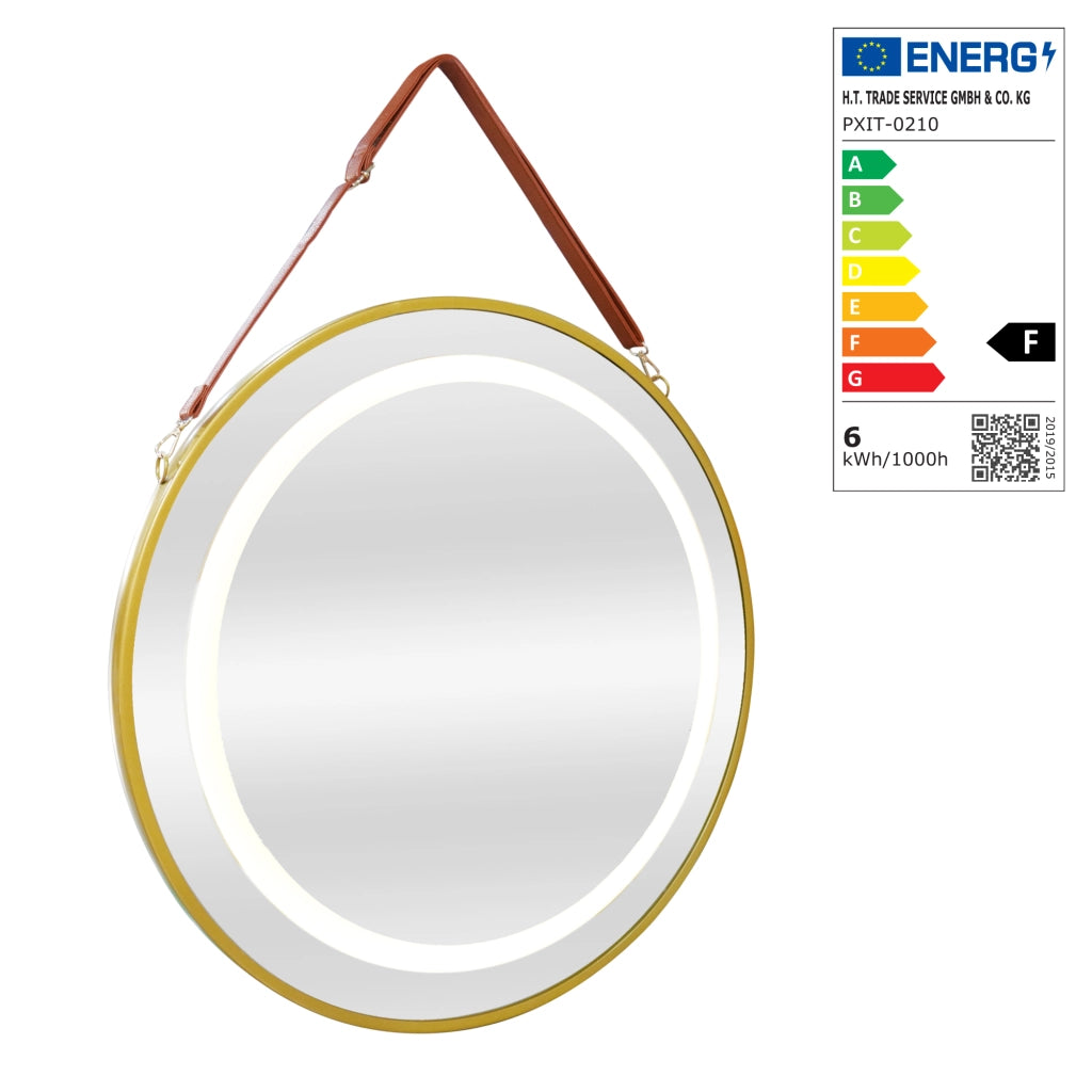 Specchio LED da Parete Picerno Ø60 cm Cornice Dorata pro.tec
