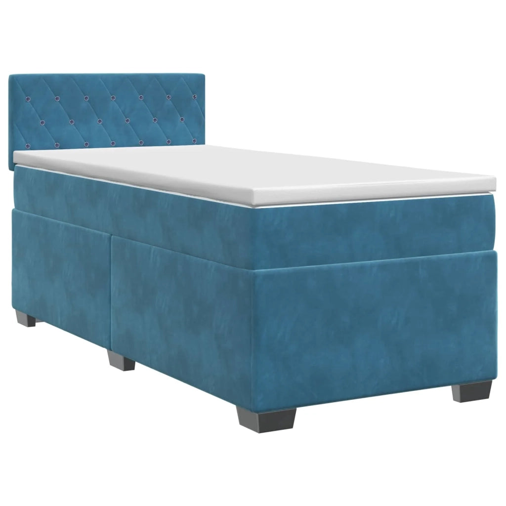 Letto box spring con materasso Blu Scuro 90 x 190 cm Velluto 3450618