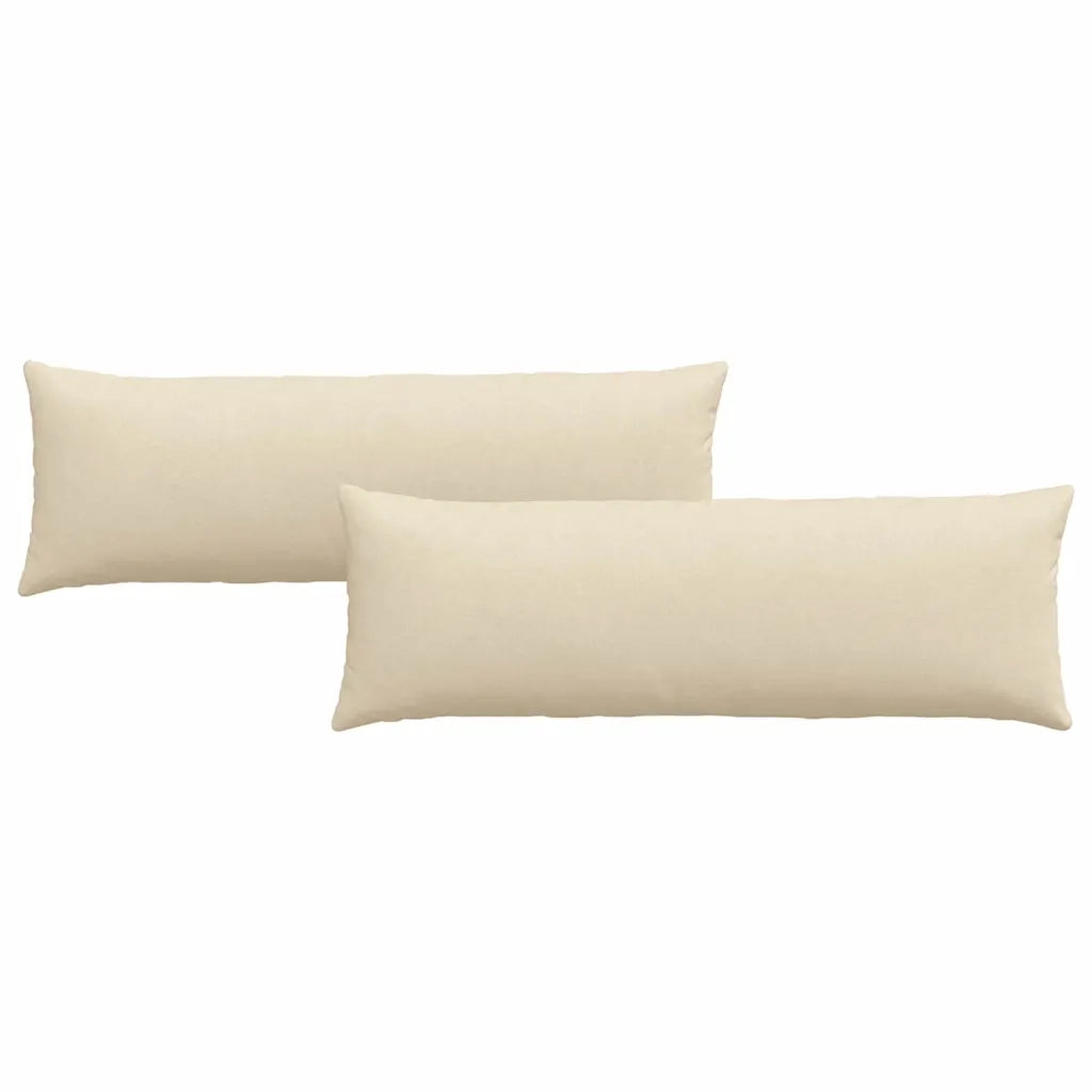 Cuscini da Divano 2 pz | Cuscini per sedie Crema 120 x 40 cm Tessuto