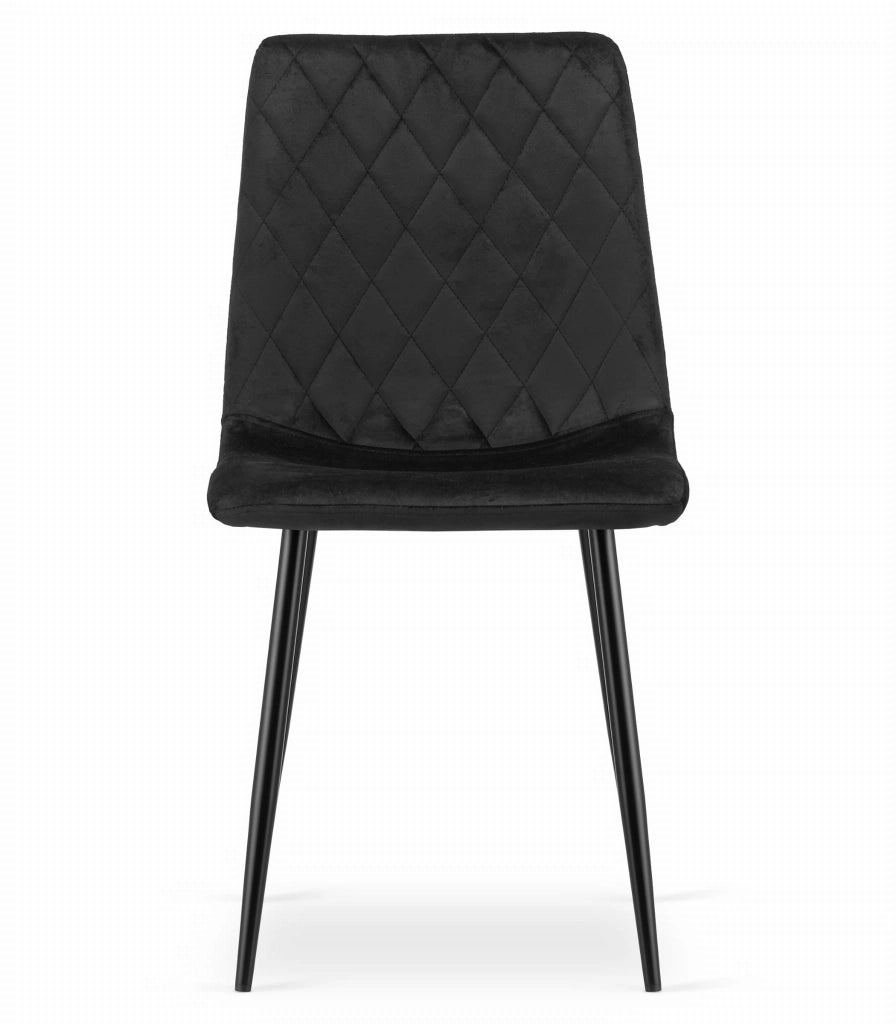 Sedia VALORA TURIN - Design senza tempo in velluto nero x 4