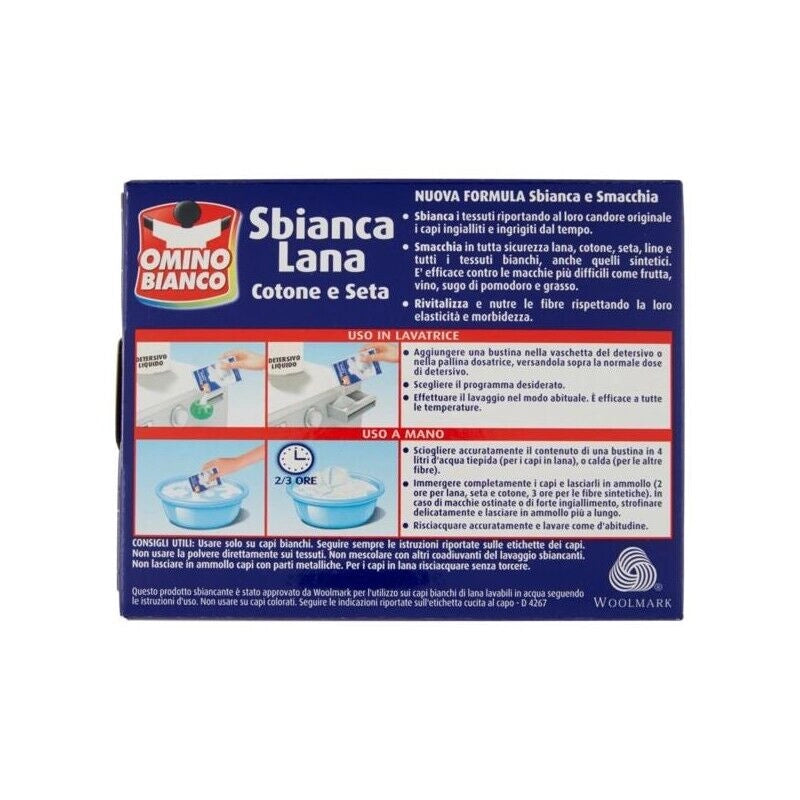 OMINO BIANCO SBIANCA E SMACCHIA LANA COTONE E SETA 100 GR