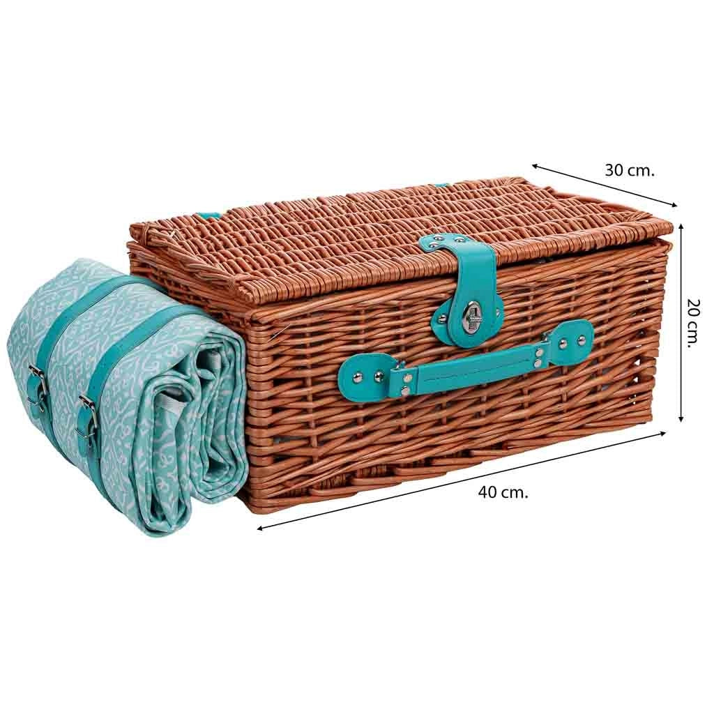 Cestino da picnic per 4 persone, marrone, 44x30x20h cm