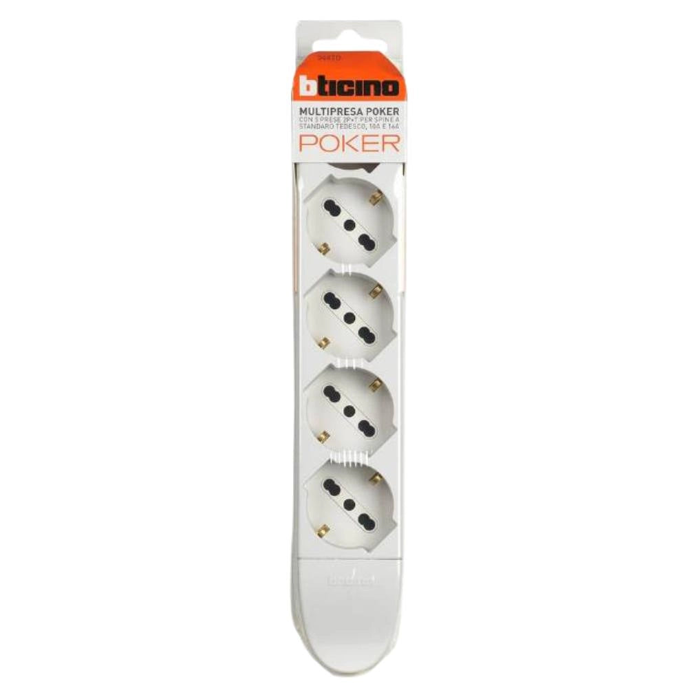 Bticino multipresa poker 3682d bianca 5 prese universali 10 16a