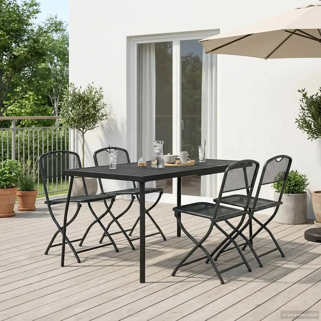 Set di Mobili da Esterno 5 pcs Antracite Ferro e Acciaio 3422897