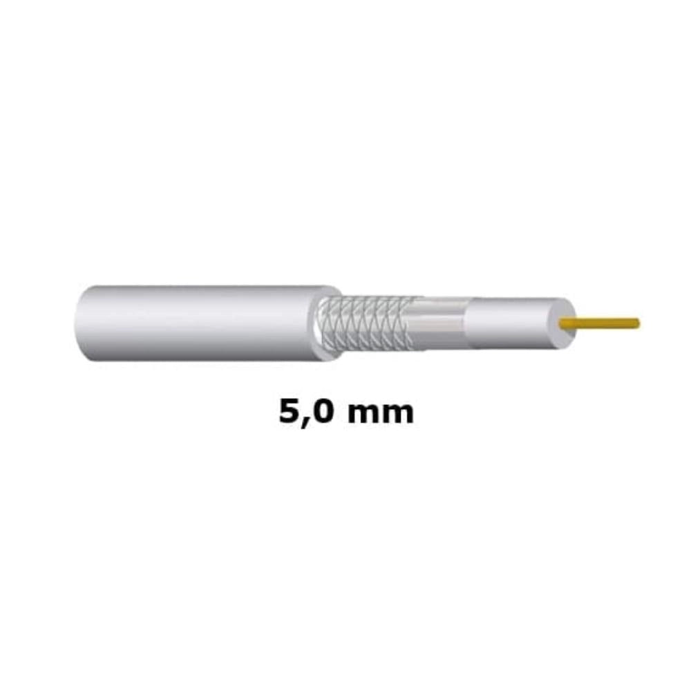 Cavo coassiale 75 ohm classe b ccs Ø 5 mm per tv e sat matassa da 50 m