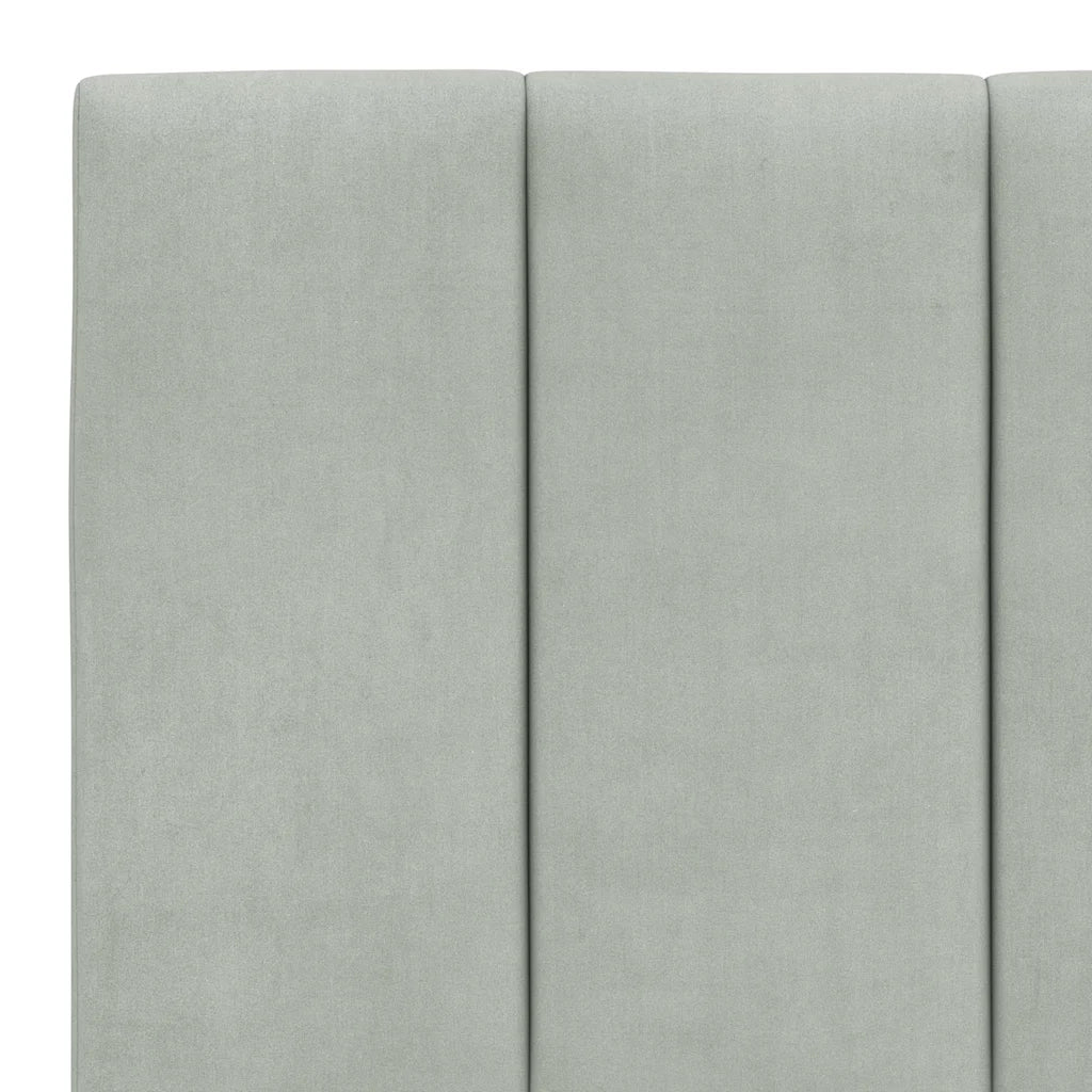 Letto con Materasso Hanko Grigio Chiaro 200x200cm Velluto