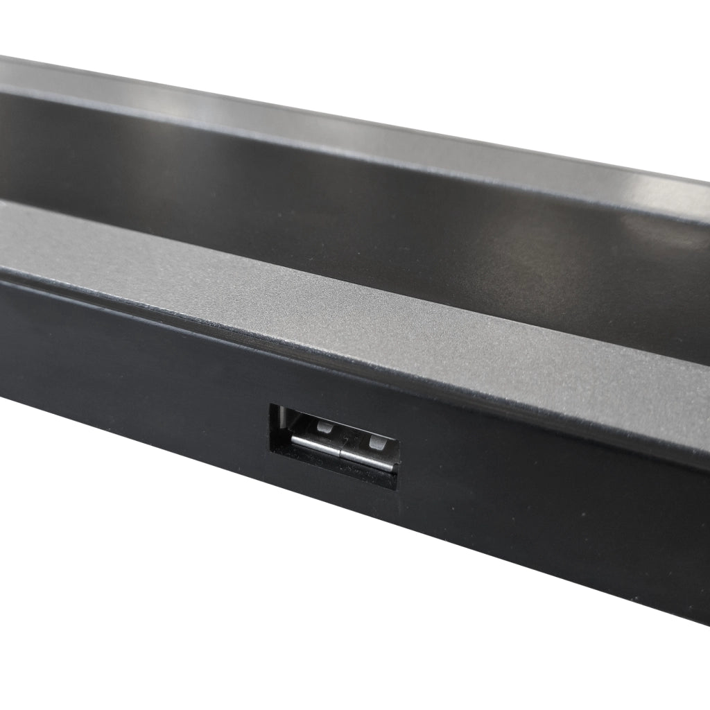 Lampada da scrivania LED Madera Polux nera/argento 4000K USB