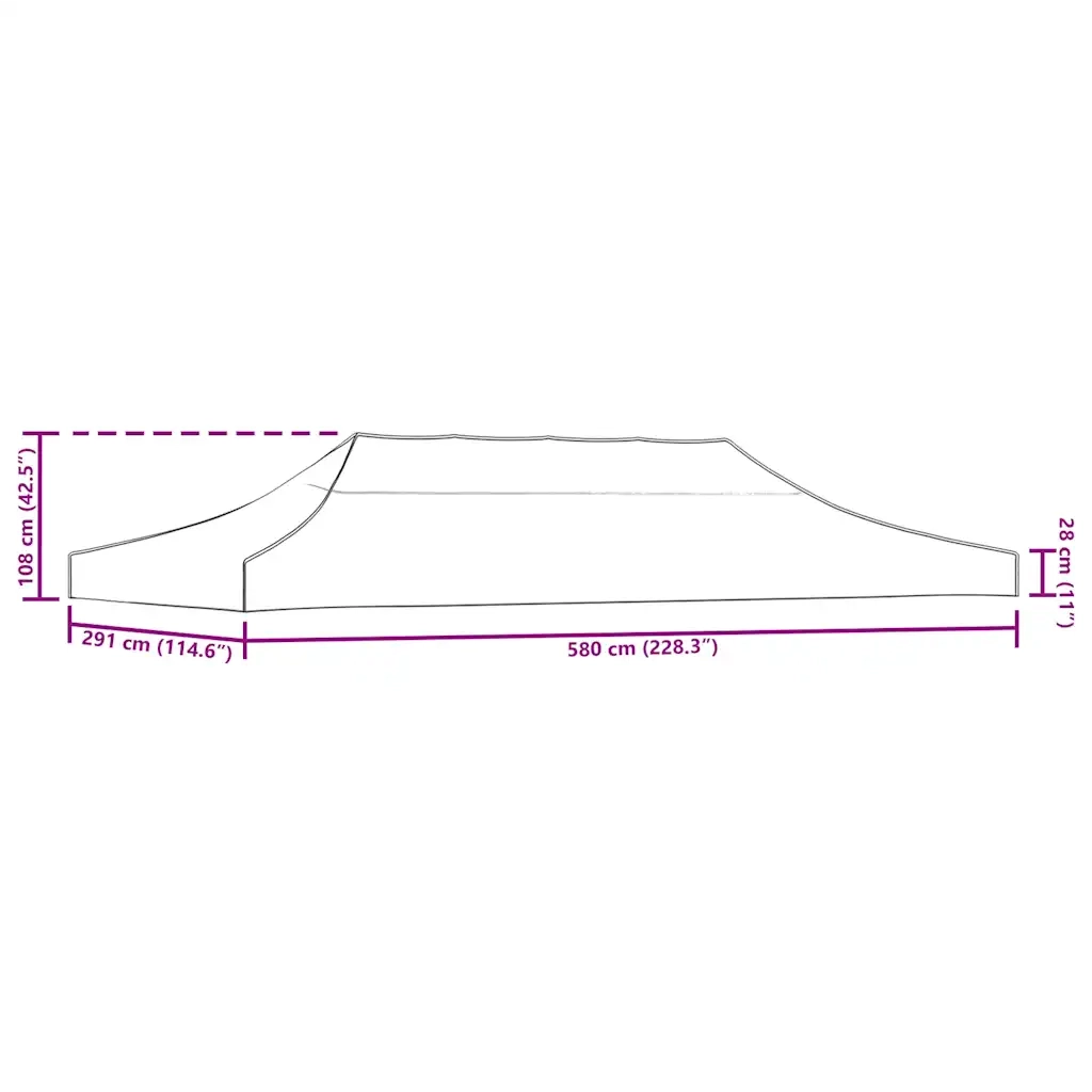 Tetto per Tendone per Feste 6x3 m Verde 270 g/m² 315328