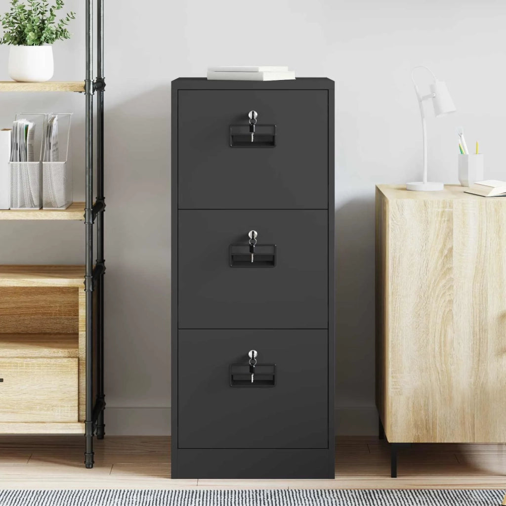 Armadio per File con cassetto Nero 44 x 50 x 106.5 cm