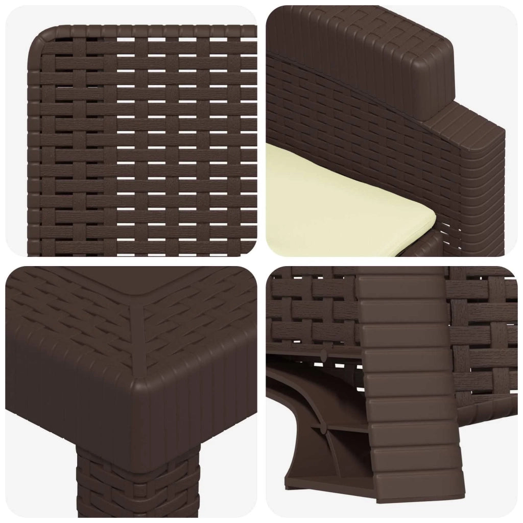 Set da Pranzo per Giardino 11 pz Marrone e Crema PP 3430171
