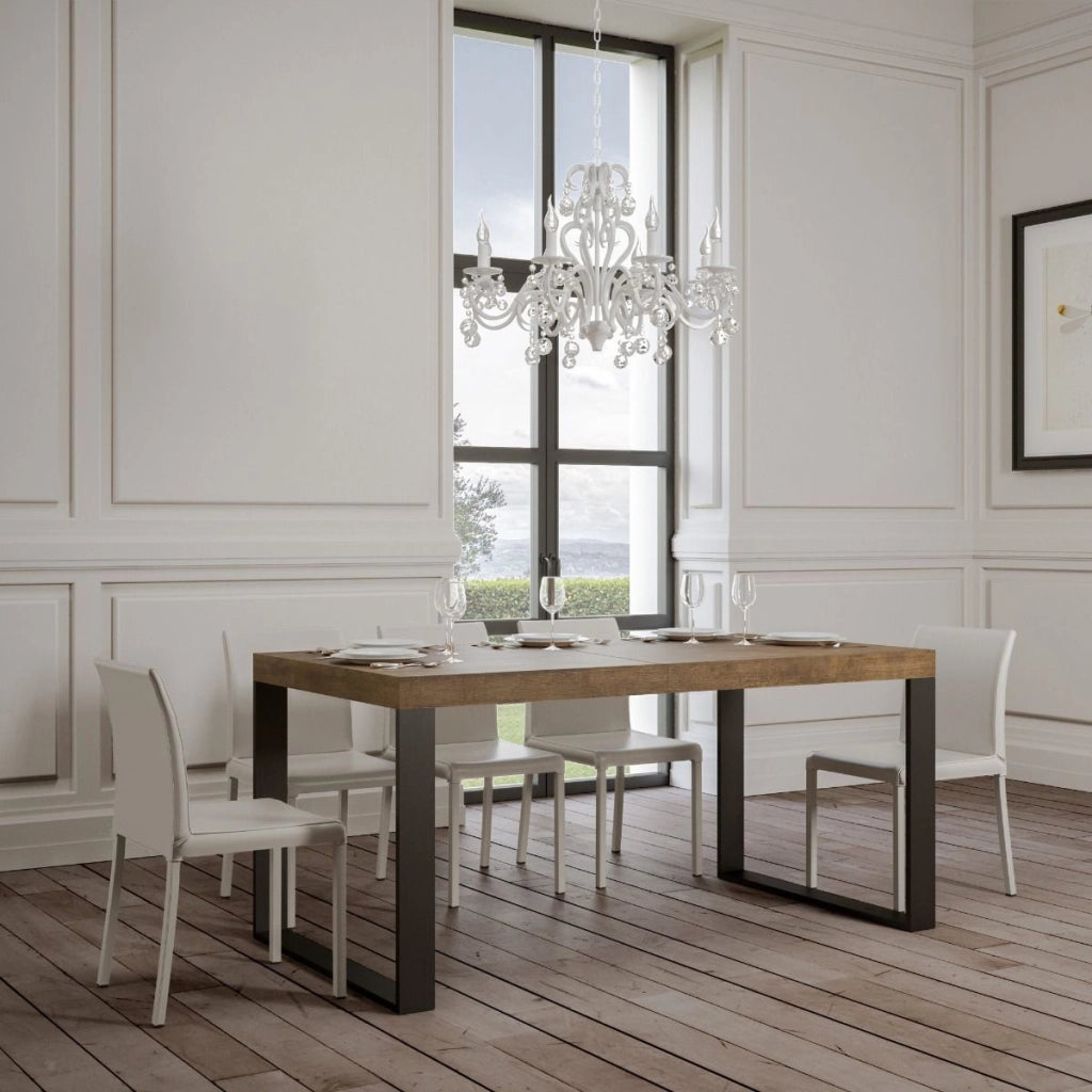 Tavolo allungabile 90x160/264 cm Tekno Noce telaio Antracite