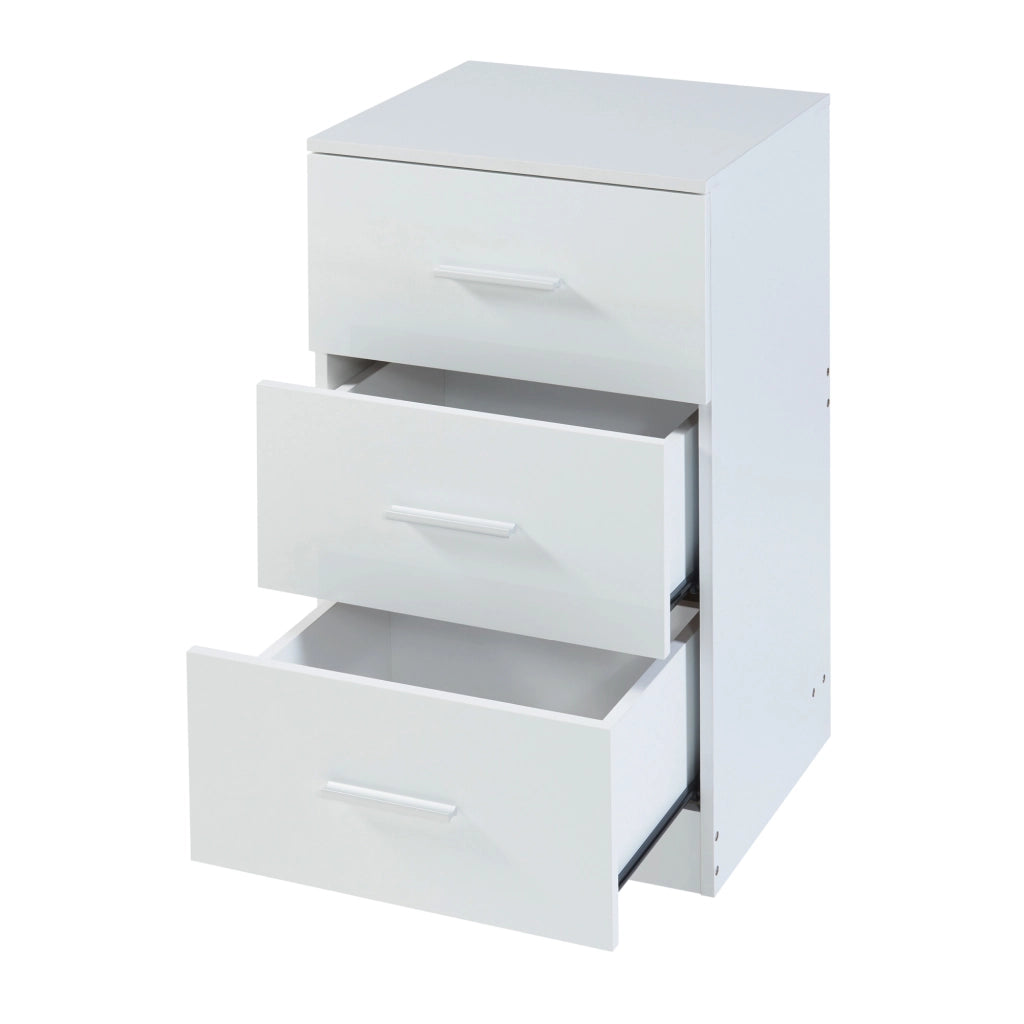 Set di 2 Comodini Aurdal con 3 Cassetti - Bianco Lucido [en.casa]