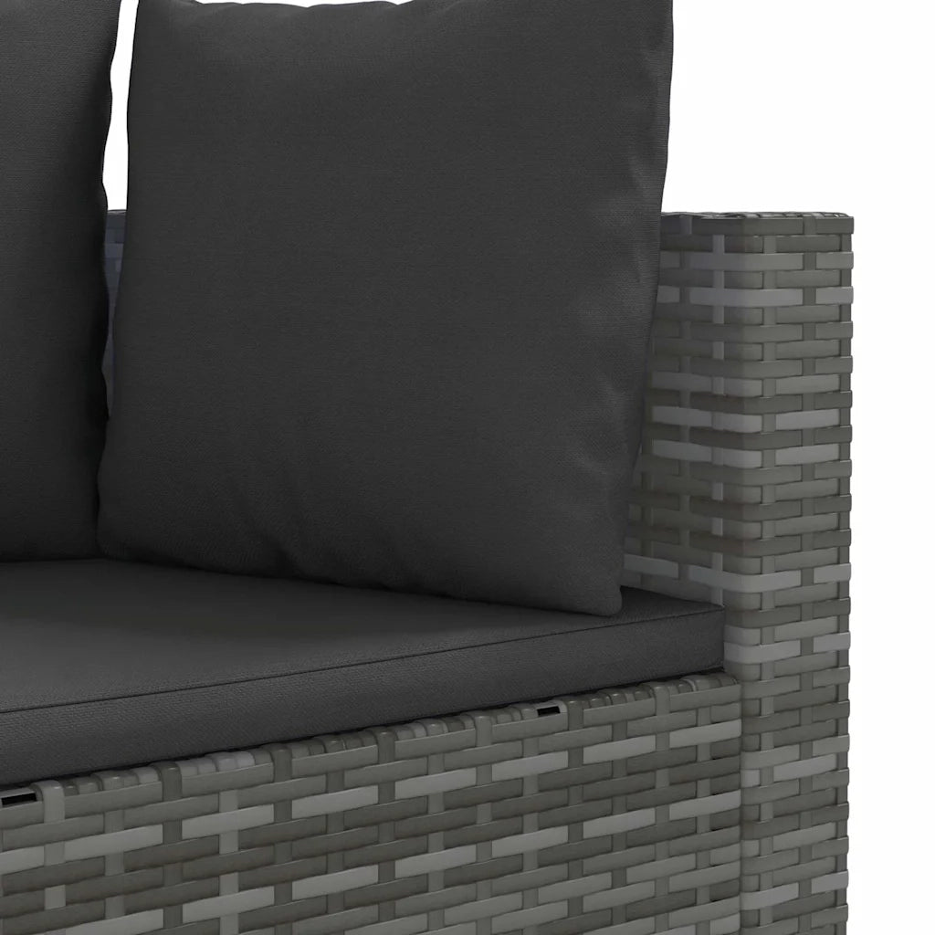 Set Divani da Giardino 7 pz con Cuscini Grigio in Polyrattan 3308378