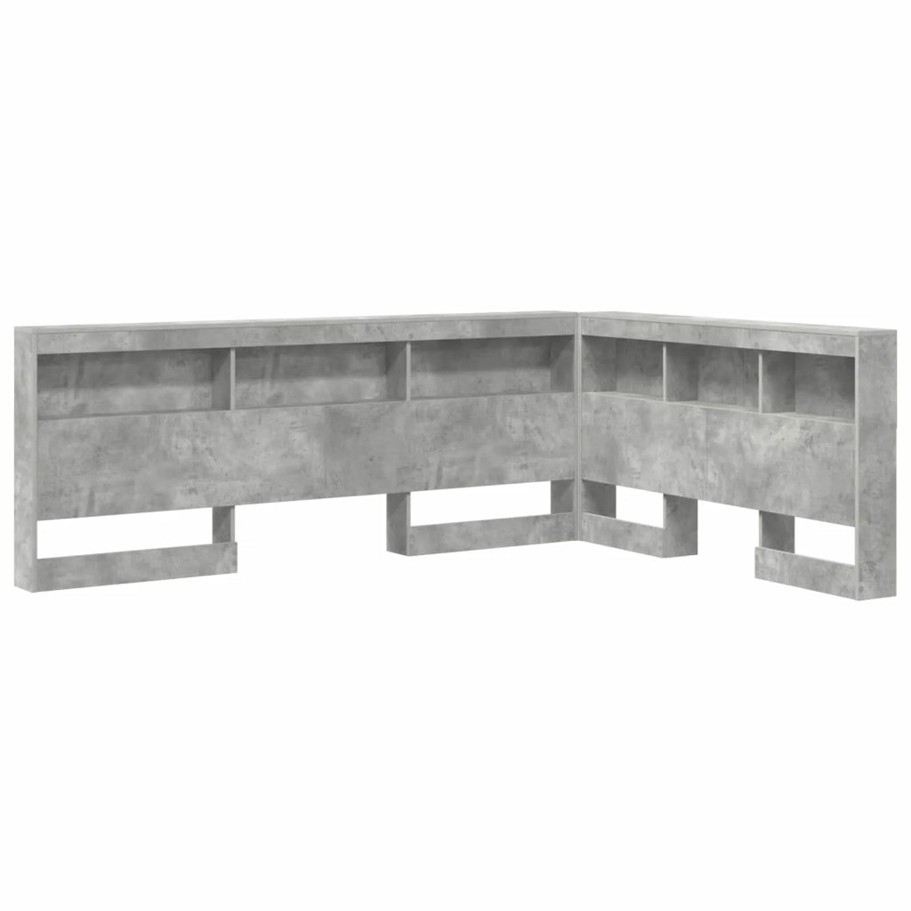 Testiera | Testata contenitore Grigio cemento 140 cm Legno multistrato