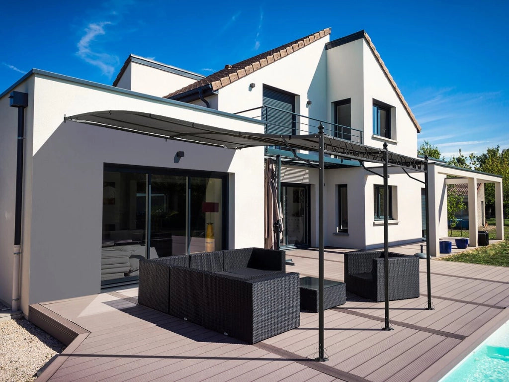 Gazebo in metallo - 3 x 4 m - Grigio