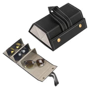 Portatile e pieghevole custodia per occhiali da viaggio in pelle
