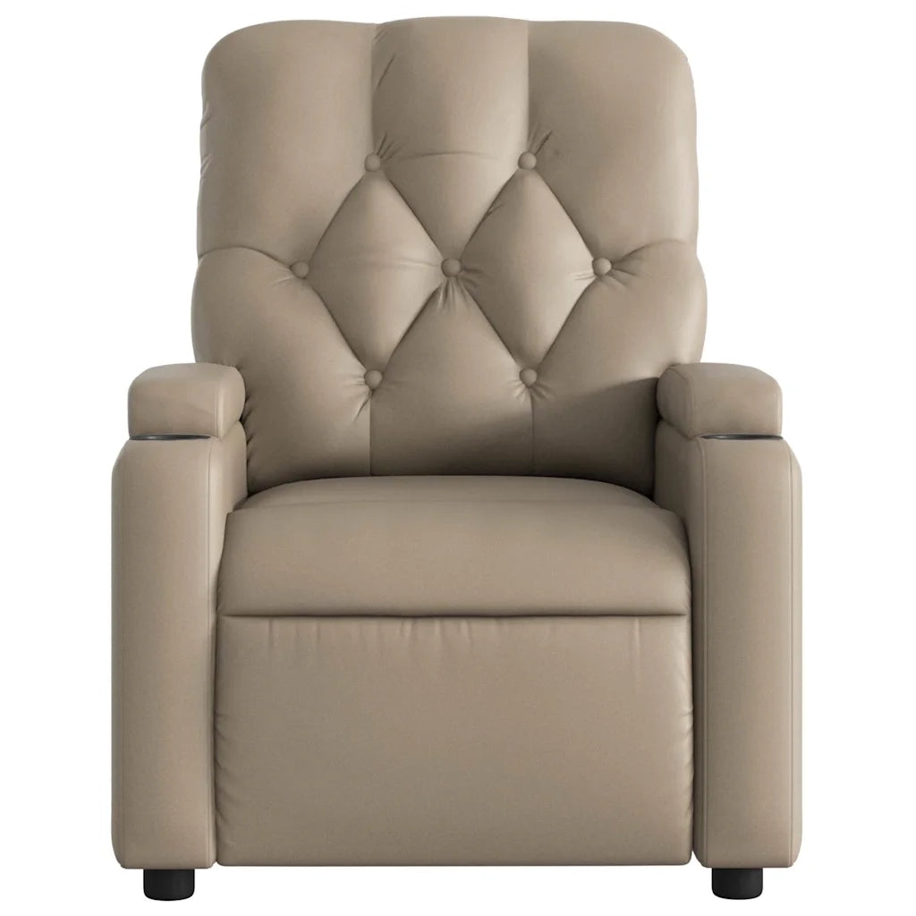 Poltrona Massaggiante Reclinabile cappuccino in Similpelle 372516