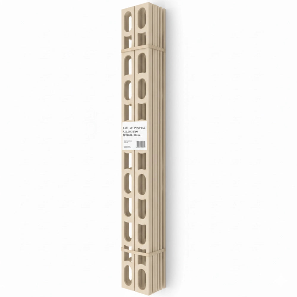 Profili in alluminio verniciato colore beige 132 a l per finitura parete proangle *** pezzi 10 pz, confezione 1