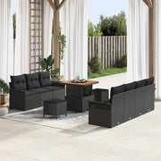 Set Divano da Giardino con cuscino 10 pcs Nero polyrattan 3362094