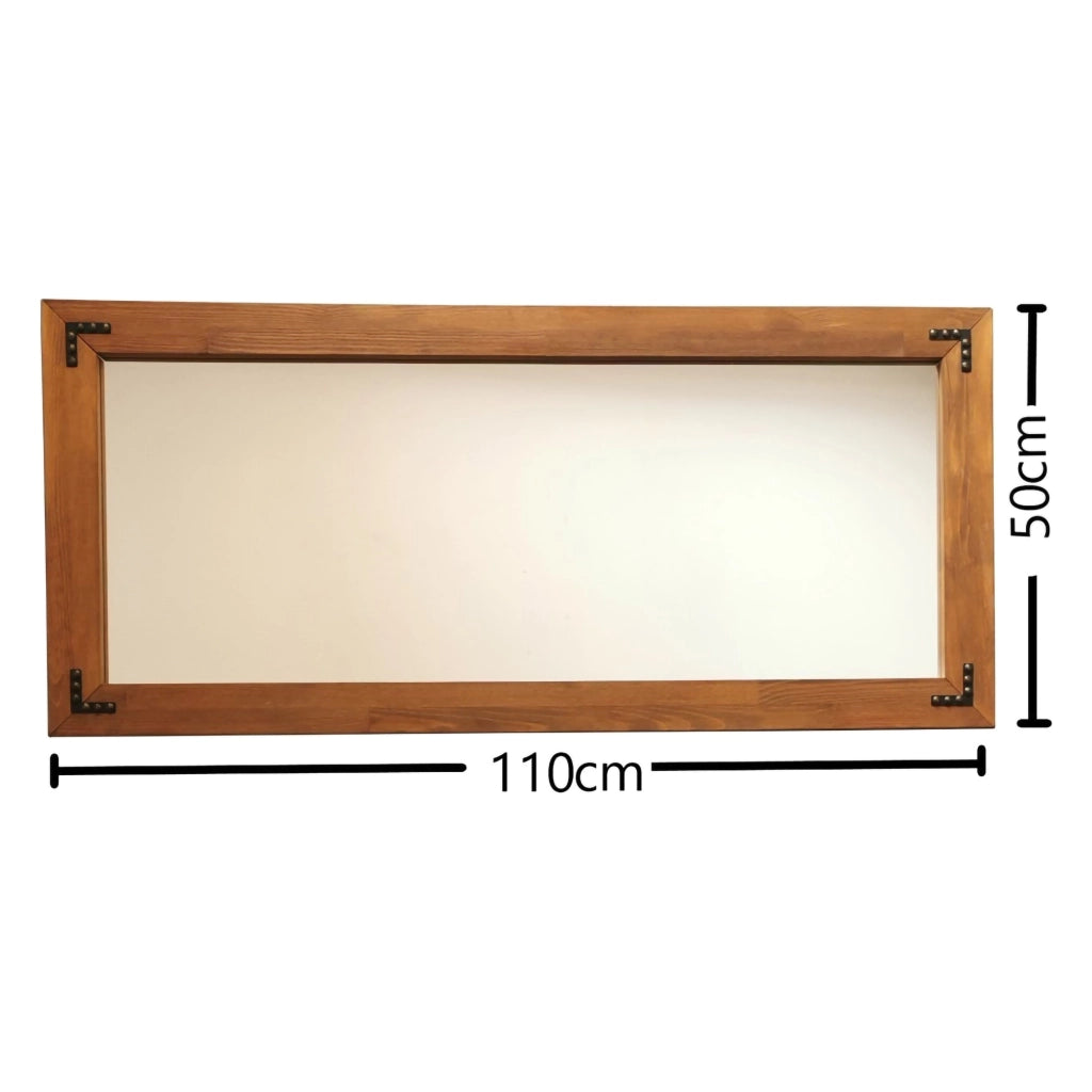 Corvara, Specchio Forma Rettangolare, 110x50h cm Marrone Noce
