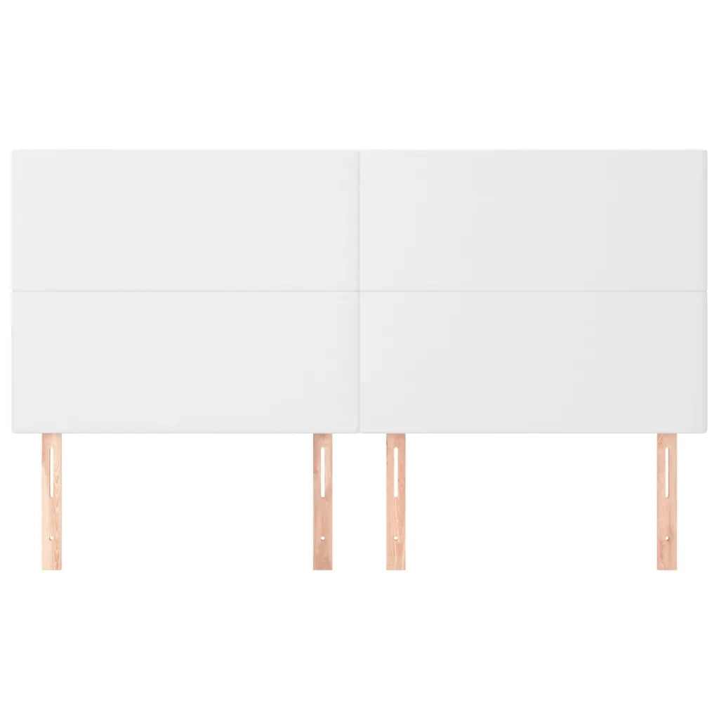 Testiera | Testata Bianca 200x5x118/128 cm in Similpelle