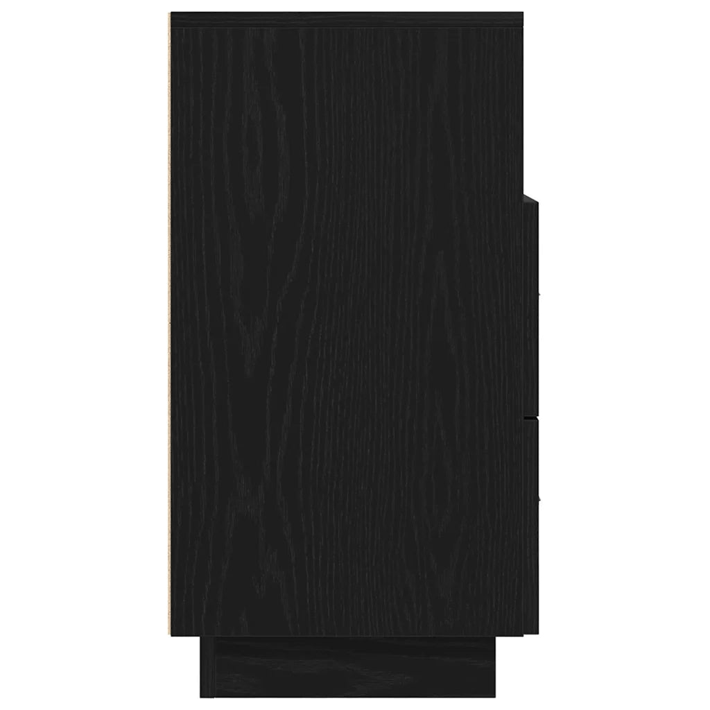 Comodini 2 pz con 2 Cassetti Neri 36x36x68 cm