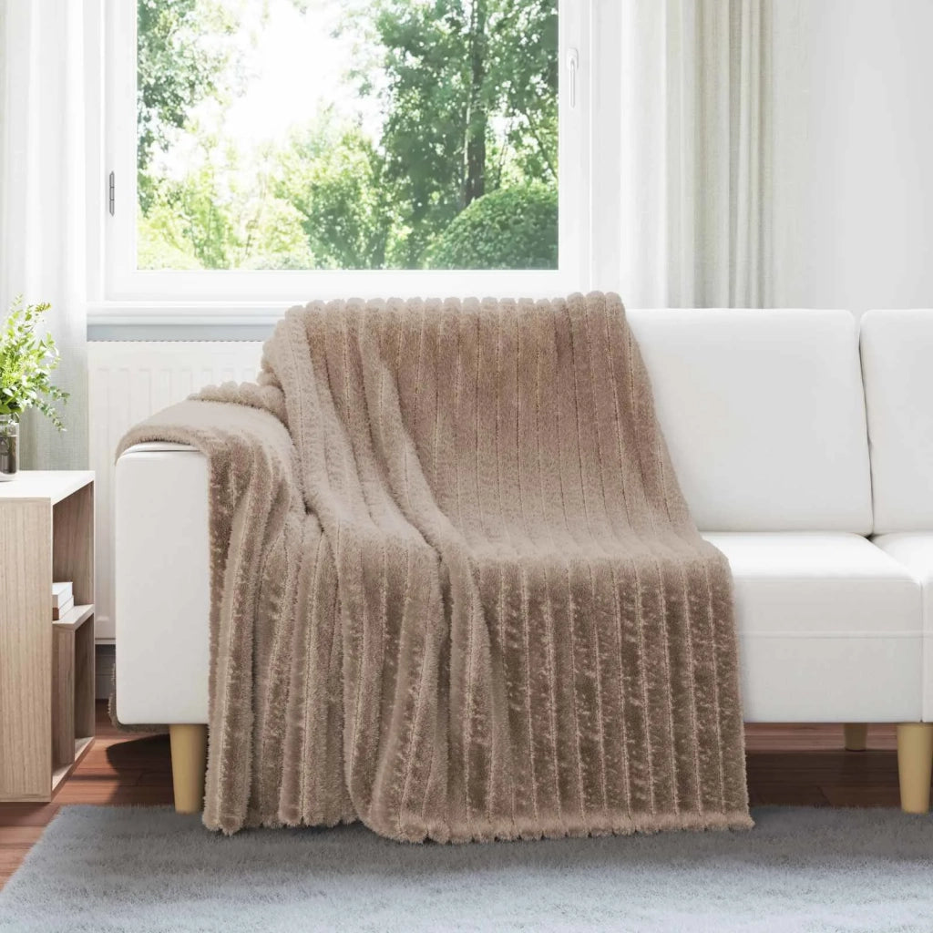 Coperte da Pile 6 pz Cammello 200 x 150 cm Panno
