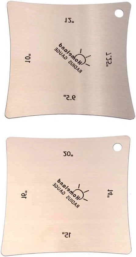 Set di strumenti per misurare il raggio di curvatura di un ponte di chitarra in acciaio inossidabile, composto da 2 pezzi, utile per costruttori di chitarre